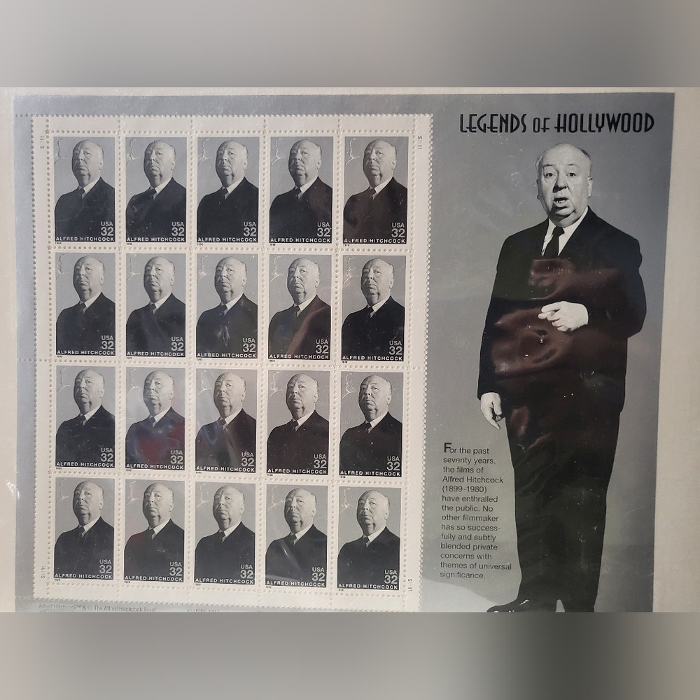 Commemorative Stamp Sheet - Alfred Hitchcock